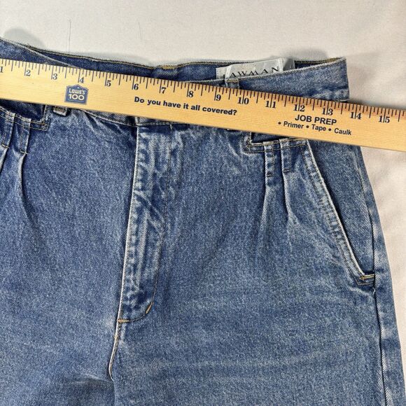 LAWMAN Mom Jeans Pleated Front Tapered Leg High Rise Blue Denim Western - Picture 4 of 11
